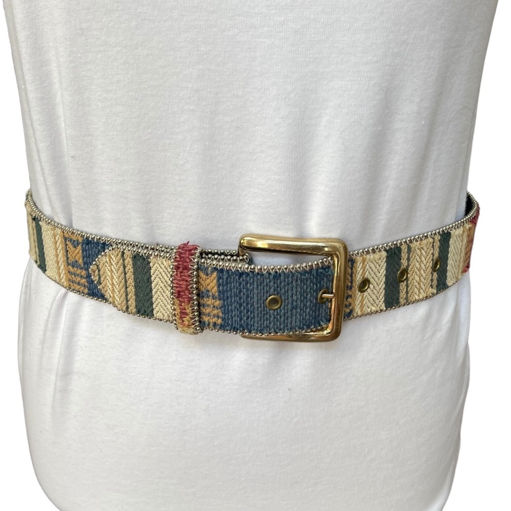 Bonded Leather Belt with‎ Western Pattern Size: S/M